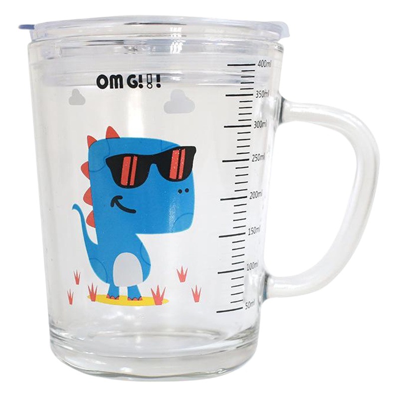 Cyber Celebrity 400 Handle Glass ins Sizing Cup Milk Cup Creative Straw Cup Coffee Cup Children's Household Cup
