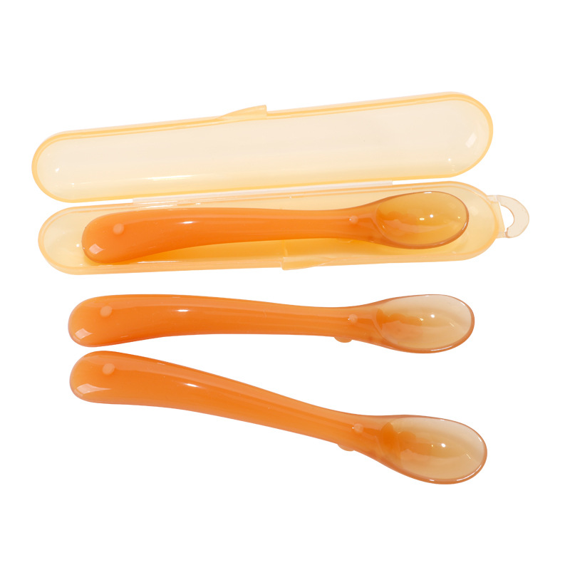 Children's silicone soft spoon baby bowl chopsticks tableware newborn bunny silicone spoon new liquid food supplement spoon