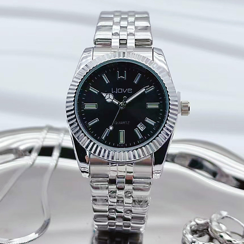 Reloj de Cuarzo para Mujer con Correa de Acero, Acero Inoxidable y Aleación, Resistente al Agua, para Uso Diario image 9