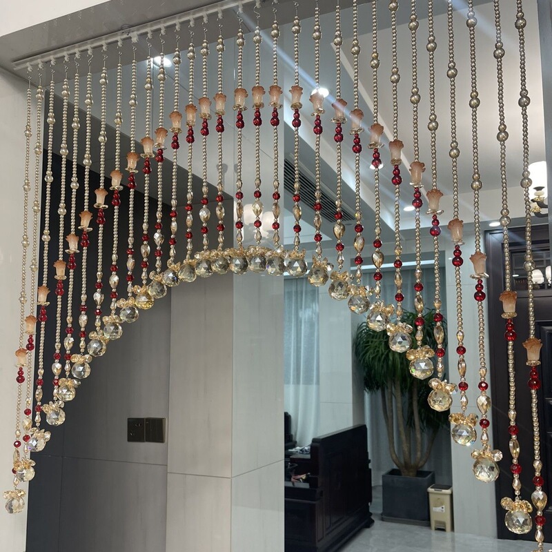 Crystal Bead Curtain Door Curtain Partition Design Decorative Curtain Arched Door No-Drill Corridor Wall Hanging Crystal Bead Curtain Door Curtain Partition Design Decorative Curtain Arched Door No-Drill Corridor Wall Hanging
