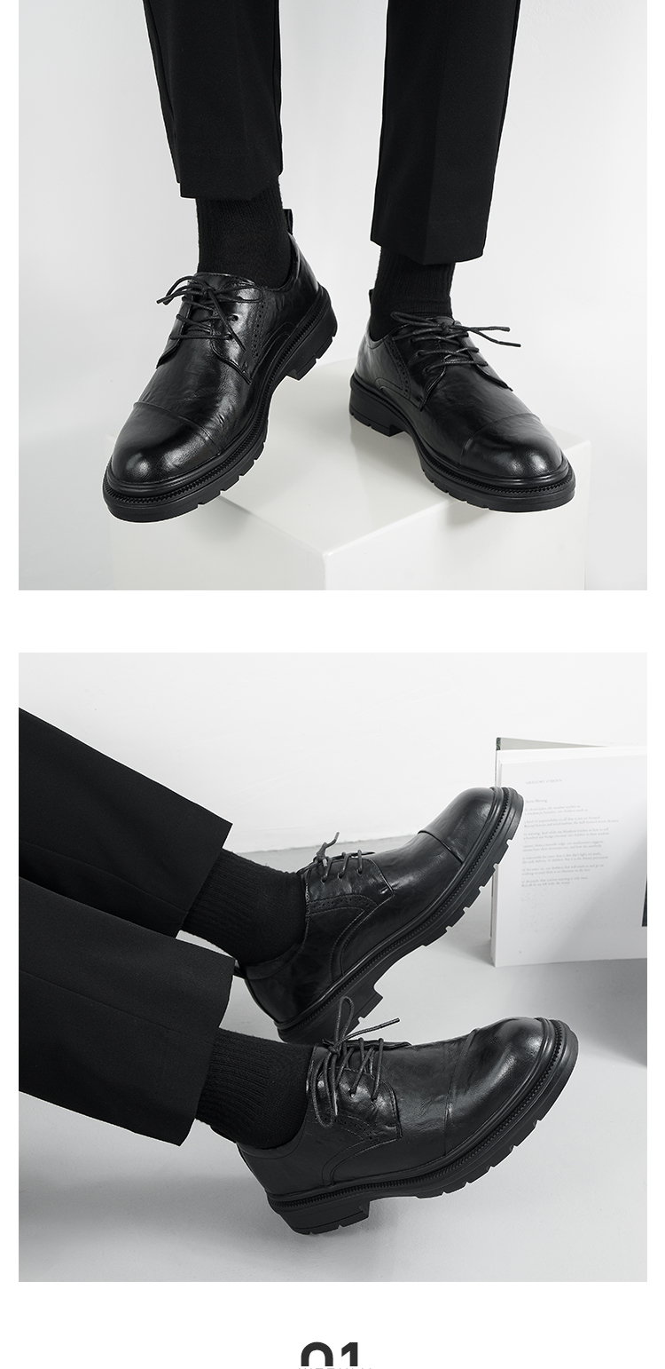 ShoeVault Spring Men's Casual Formal Business Style British Derby Leather Wedding Groom Shoes Men_voghion.com