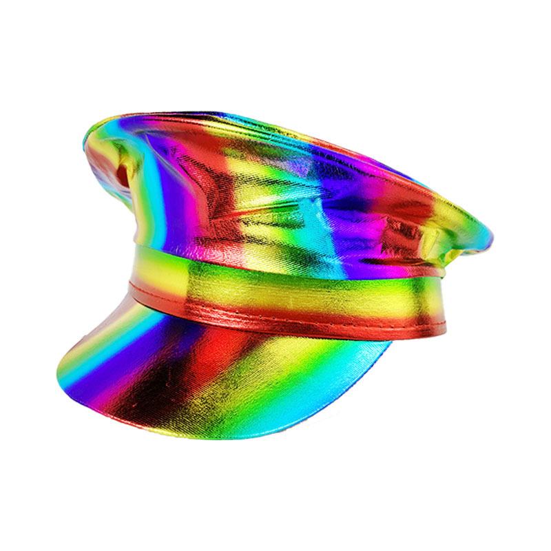 Sombrero de policía europeo y americano de siete colores de Amazon, uniforme sexy, sombrero de fiesta, sombrero de capitán de Halloween, sombrero de policía europeo y americano