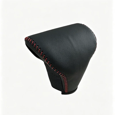 Suitable for Honda CRV 2017-2021 gear shift cover, Breeze 2020-2022, and URV gear shift cover (Sürətlər qutusu və əl tormozu başlıqları) - black-leather-with-red-stitching