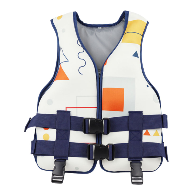 跨境新款几何设计儿童水上乐园游泳漂流救生衣便携初学游泳浮力衣