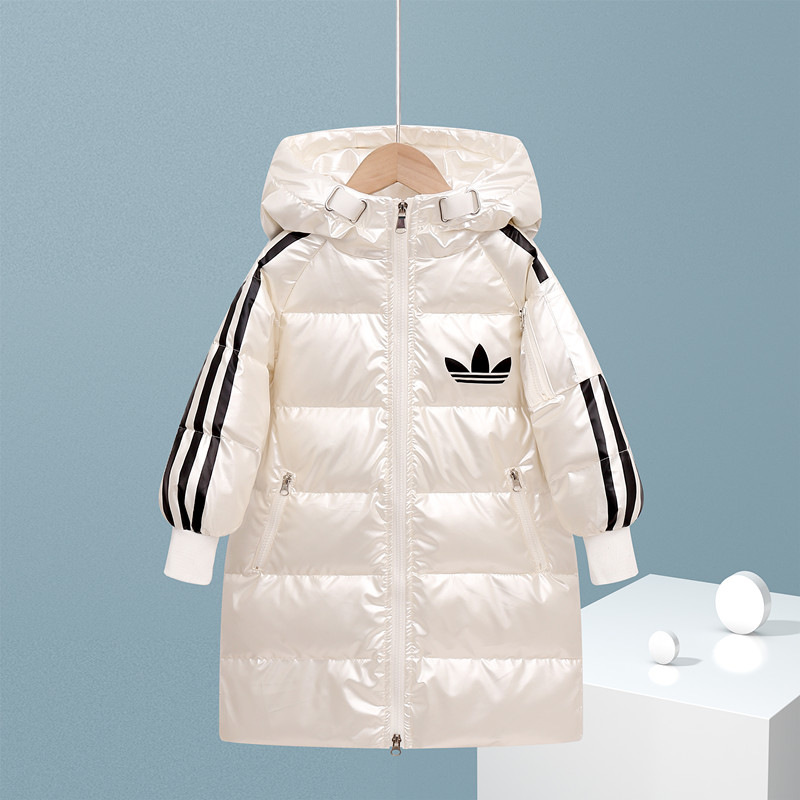 Children's Down Jacket Mid-length Boys' Thickened Warm Girls' Loose Wash-free Winter Fashionable Outer Wear