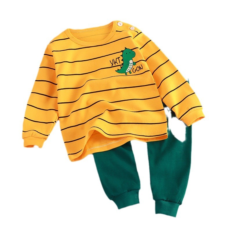 Nuevos niños chaquetas de otoño pantalones de otoño niños ropa interior base set de algodón niñas pijamas bebés ropa para el hogar al por mayor