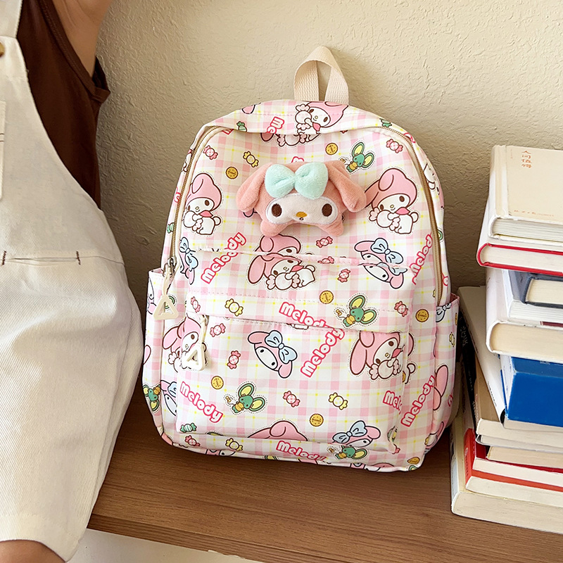 2024 nueva mochila infantil muñeca de dibujos animados bolsas de accesorios impresión mochila casual Oxford mochila guardería