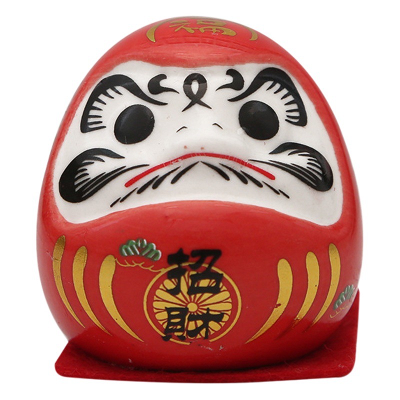 Fábrica directa de cerámica decoración del coche japonés Damo huevo decoración interior del coche pequeño tamaño mini lindo gato de la suerte