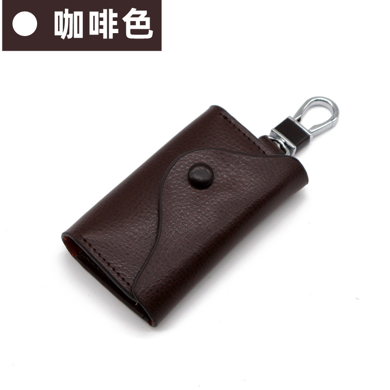 Bolsa para llaves para hombre, cuero genuino, gran capacidad, bolsa para llaves multifuncional, bolsa universal para llaves de coche de alta gama para colgar en la cintura, antirrobo para mujer