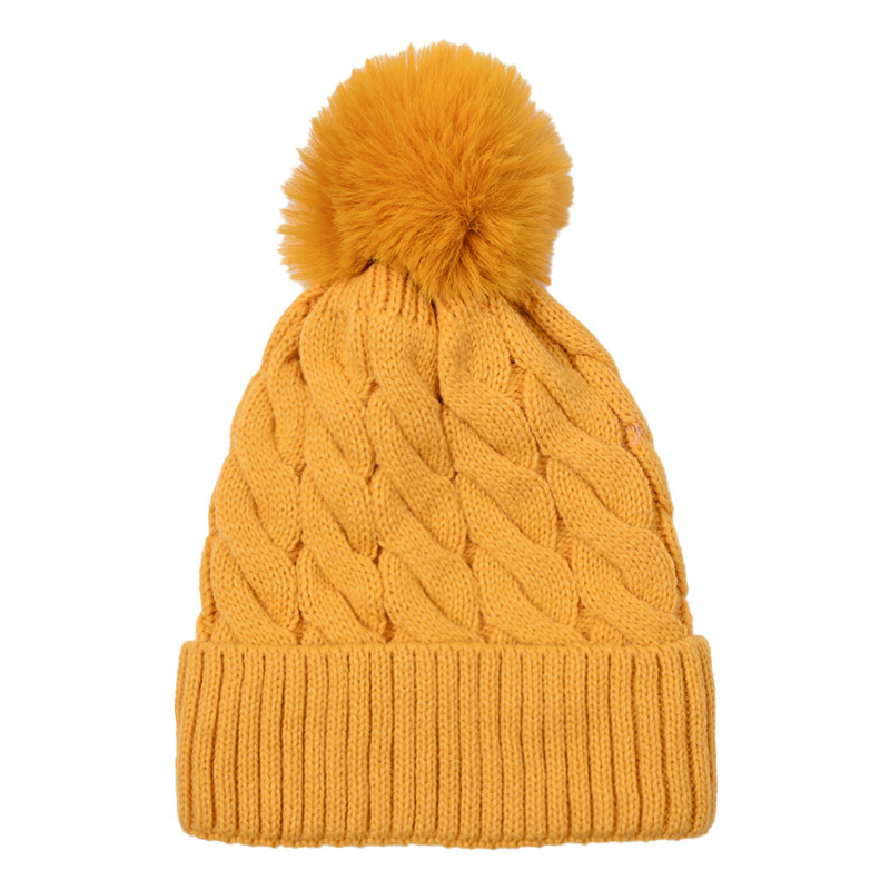 Unisex Simple Style Classic Style Solid Color Twist Pom Poms Wool Cap display picture 4