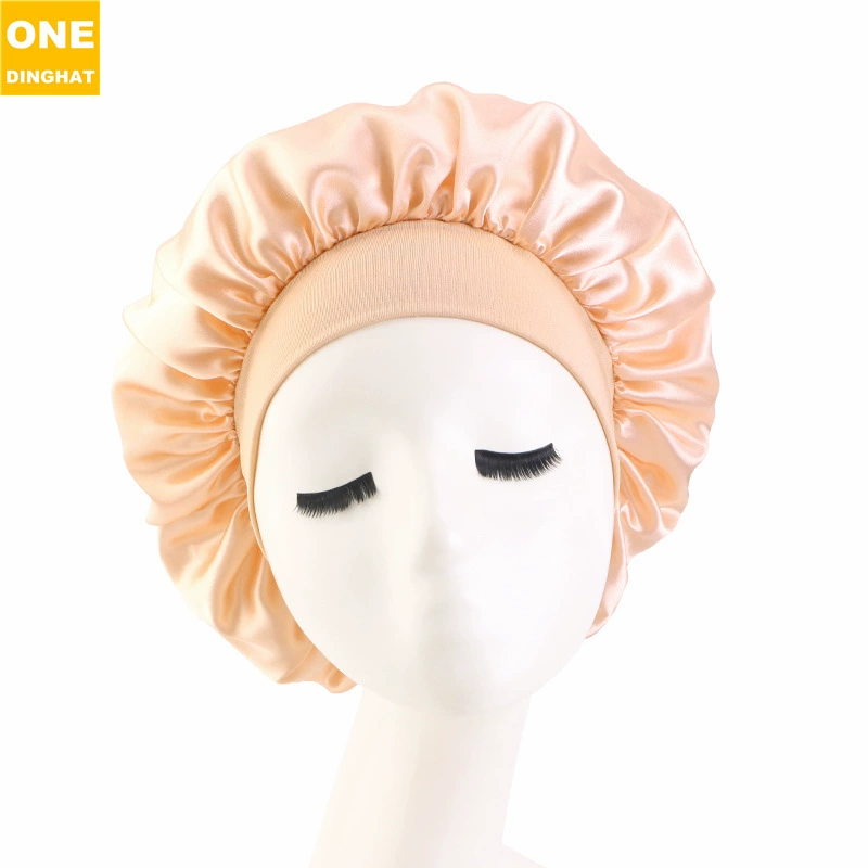 Sleeping Hat TJM-301 — Wide-Edge High-Elastic Ladies Hair Care Cap, Satin-Look, 56–58 cm