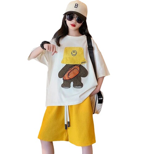Summer Set for Girls 2024 New Trendy Children's Sporty Fashion Clothing for Older Kids - Internet Famous Street Style Sports Wear for Kids