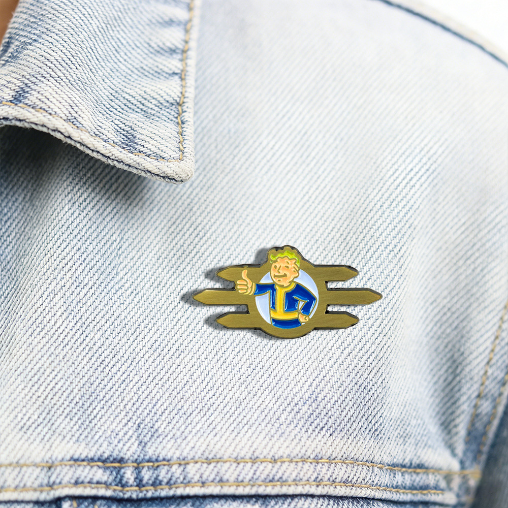 Fallout Game Merchandise Vault Boy Pin, Vault Boy Enamel Badge, Fan Collectible