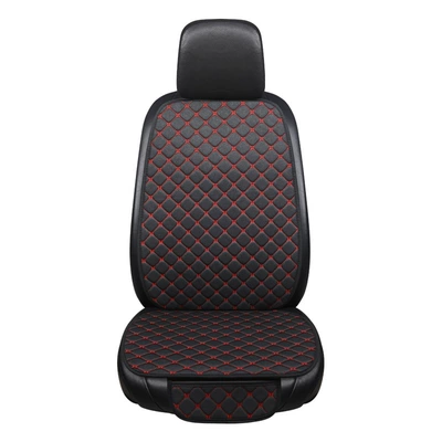universal non-slip leaflet + backrest three-piece Four Seasons Pad - seat-backrest-black-red-linen