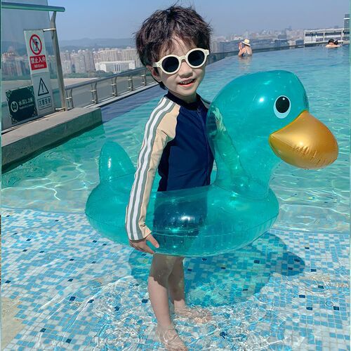 Children's swimwear for boys, long-sleeve quick-dry 2025 one-piece swimsuit for babies and young children, beach and sand swimwear