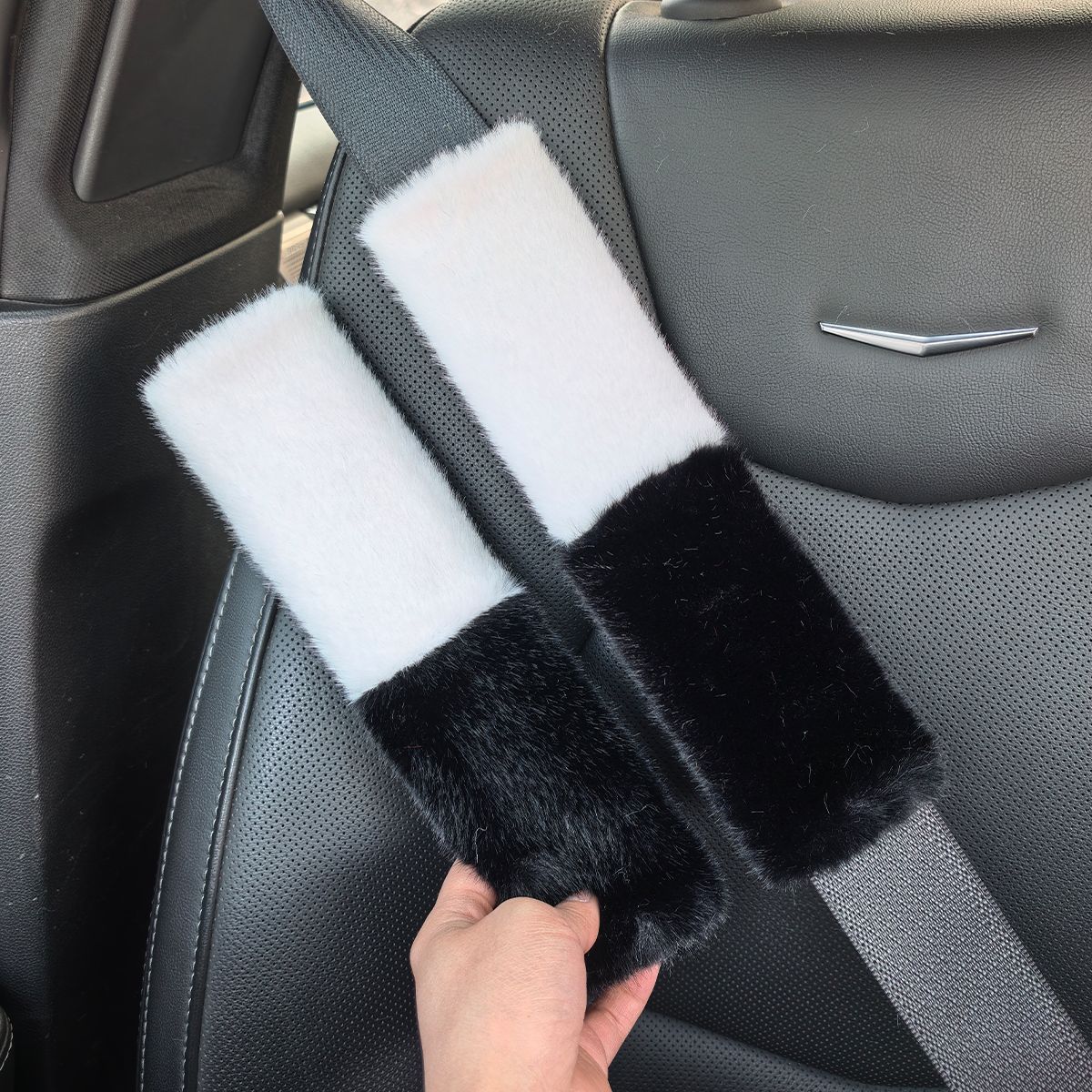 New Imitation Rabbit Fur Seat Belt Shoulder Pads, Imitation Wool Car Accessories, Winter Plush Seat Belt Covers, Car Interior