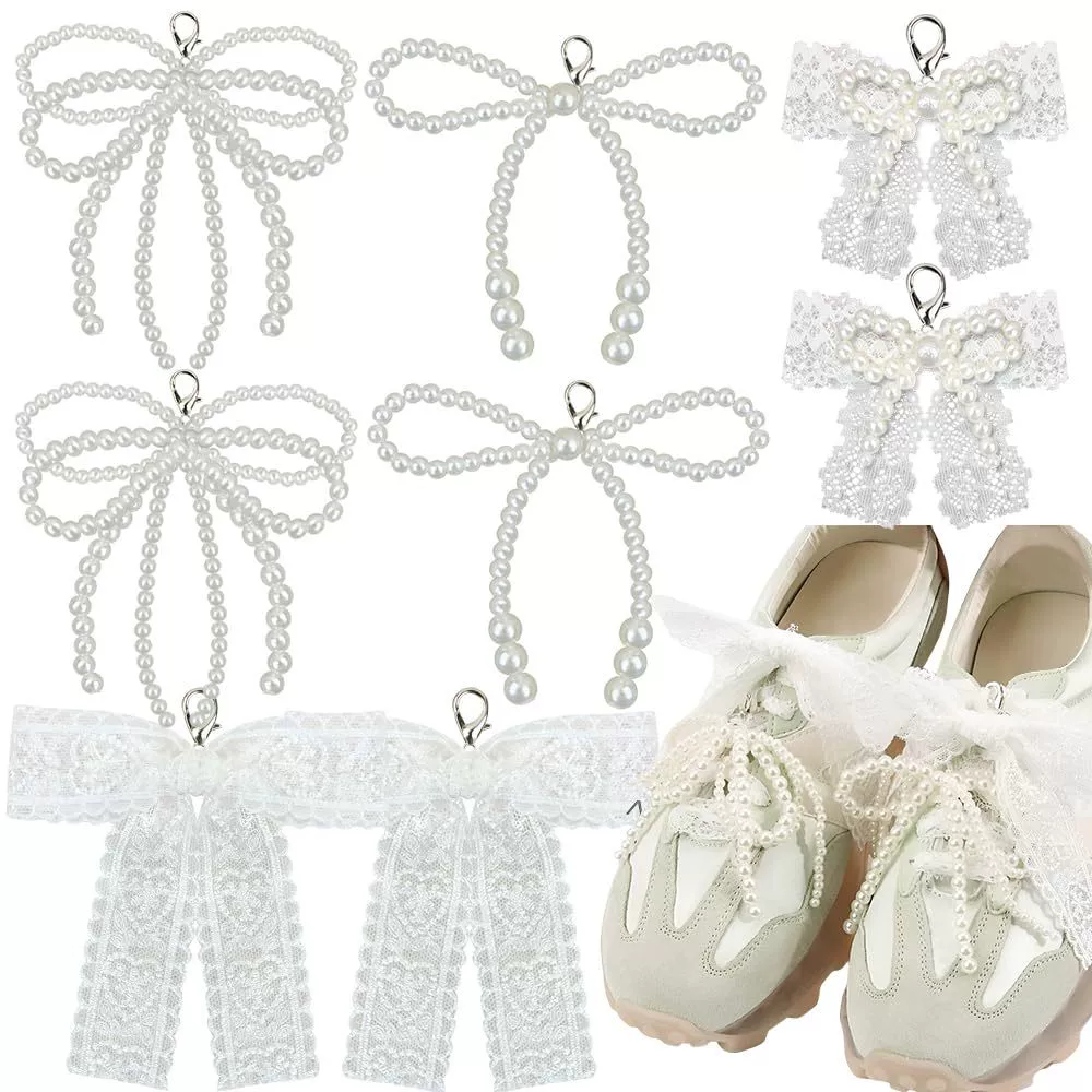 Принцесса бант жемчужная пряжка для обуви дикие туфли для украшения обуви цветы кружева бант для обуви аксессуары для женщин