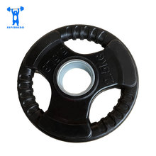 三孔包胶杠铃片健身杠铃杆配重片源头工厂器材套装哑铃铸铁耐用