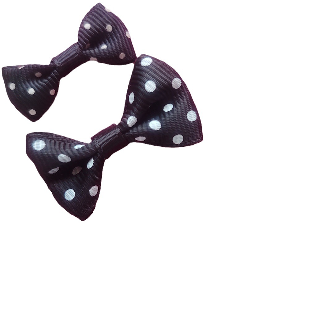 En stock 2,5 cm Polka Dot bolsa cintura arco horquilla DIY accesorios de juguete hilo cintura pajarita embalaje al por mayor