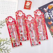 圣诞节礼物创意卡通文具套装小学生学习用品五件套铅笔套装批发
