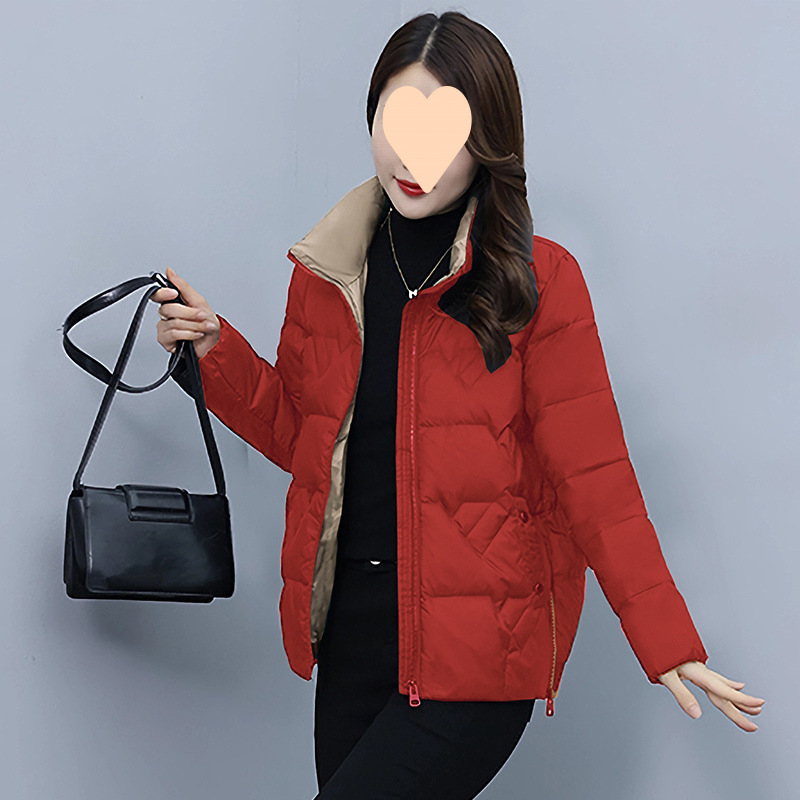 Short velvet keep warm fashionable light and thin down jacket