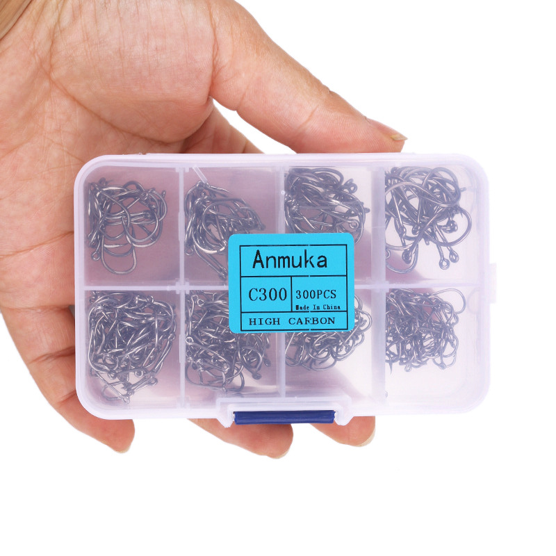 Tuanfu isini anzuelo en caja 100-2000 set caja con gancho de púas con agujero anzuelo artes de pesca Taobao