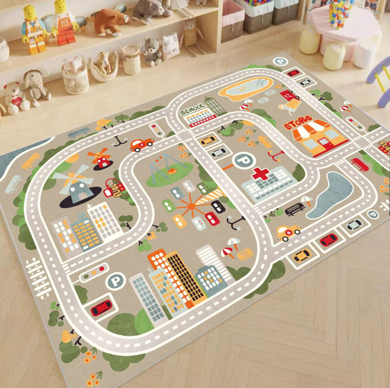 Children's Parking Lot Traffic Game Floor Mat Carpet Boy Car Cartoon Road Track Carpet Road Floor Mat Children's Parking Lot Traffic Game Floor Mat Carpet Boy Car Cartoon Road Track Carpet Road Floor Mat