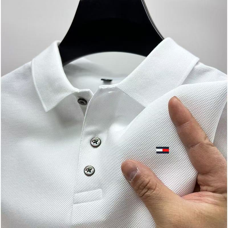 Summer Men's and Women's Tommy Polo Shirts with Trendy Brand Embroidery Short-Sleeve Tommy Men's Casual Versatile Turn-Down Collar