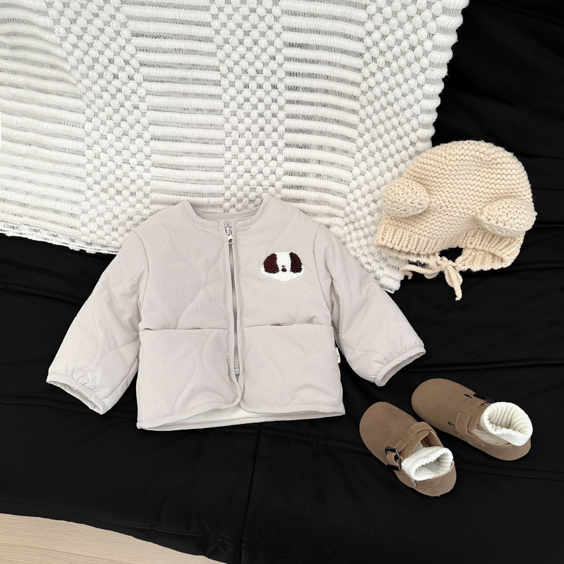 Chaofan niño otoño y invierno ropa de algodón nuevo bebé adorable algodón pellizco de lana grueso ropa de invierno bebé chaqueta coreana