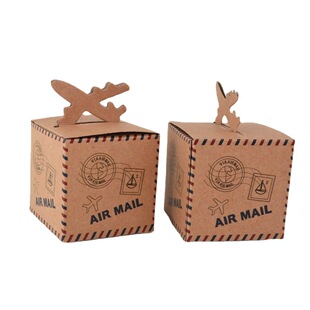 Sugar Box Hot Sale European Style Candy Box Creative Candy Box Retro Aircraft Candy Box Kraft Paper Candy Box Wholesale