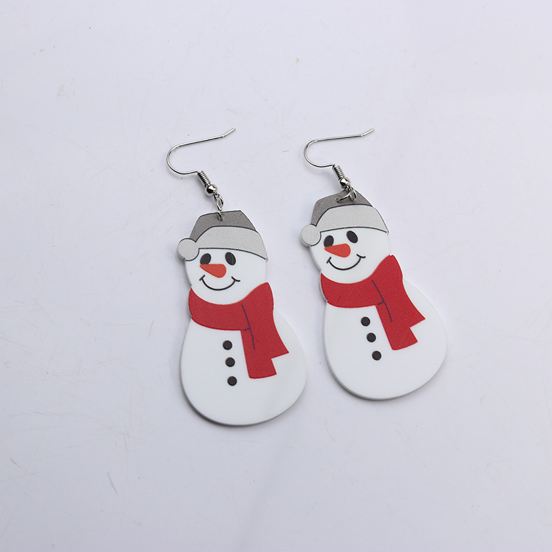 Simple Style Christmas Tree Santa Claus Arylic Stoving Varnish Women's Earrings 1 Pair display picture 9
