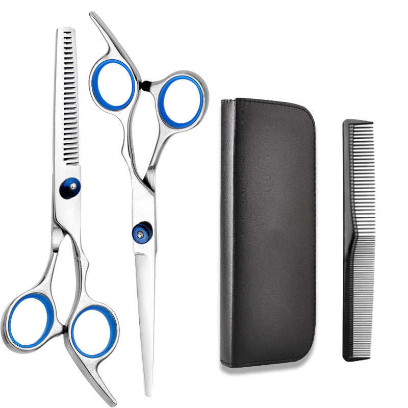 Juego de tijeras de peluquería de acero inoxidable de 11 piezas para cortar y entresacar el cabello