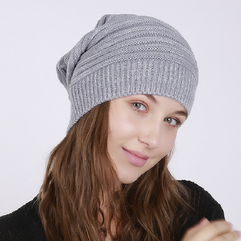 Nieuwe dunne geplooide trui in gemengde kleuren voor de herfst, winter, gebreide wollen outdoor postpartumhoed voor heren en dames_voghion.com