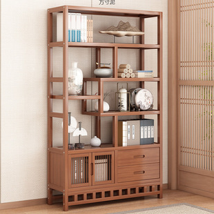 Antique Shelf Multi-Treasure Cabinet Tea Display Cabinet Free Shipping Living Room New Chinese Style Storage Rack Antique Ornament Cabinet Bookshelf Storage Factory