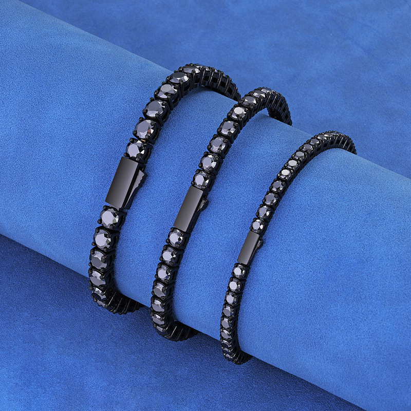 European and American Hip-Hop Cross-Border Stainless Steel Moissanite Tennis Chain Titanium Steel Bracelet for Women, High-End Jewelry Accessories Customization