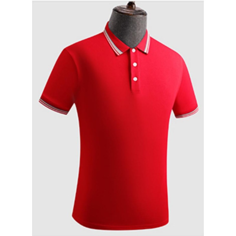 200 g de algodón fino color contraste con la solapa en vivo explosión pesada de verano frío transpirable polo camiseta de manga corta