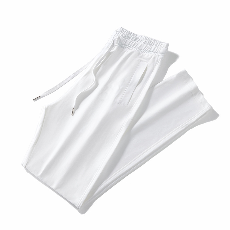 White Sports Pants Women's Summer Thin Loose Slimming All-match Straight Pants Women's Pants Casual Pants Cotton Women's Sweatpants