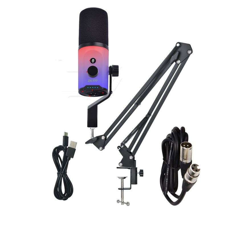 RGB デュアルモード XLR/USB デュアルモードダイナミックマイク録音ゲームマイクアンカーライブブロードキャストコンピュータデスクトップマイク|undefined