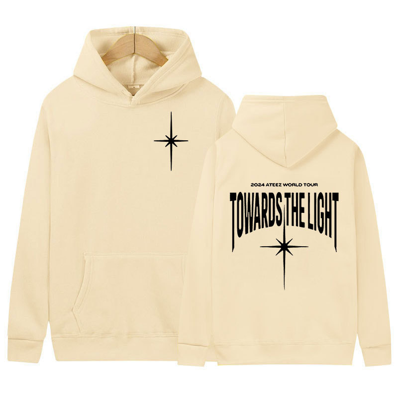 Corea del Sur ATEEZ 2024 World Tour Suéter hacia la sudadera con estampado de color claro Hip Hop Kpop para hombres y mujeres