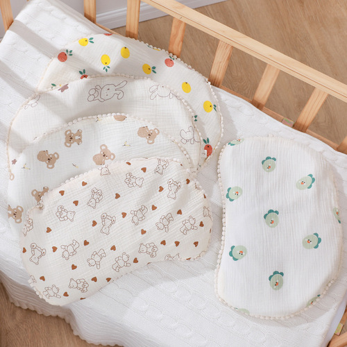 纱布月牙枕头荞麦壳枕头可爱卡通吸湿透气枕芯儿童荞麦壳枕头批发