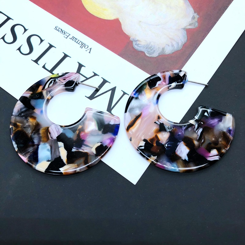 Fashion Geometric Resin Flower Earrings display picture 5