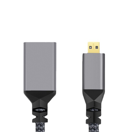 Micro HDMI male to standard HDMI female to HD micro flat-panel camera connected to computer TV monitor