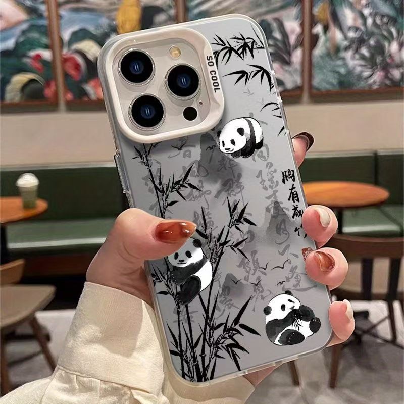 Ink Painting Panda Suitable for iPhone 17 Phone Case Apple 15 Pro Chinese Style 14 Anti-Drop 13 Pro Max Personalized 16X