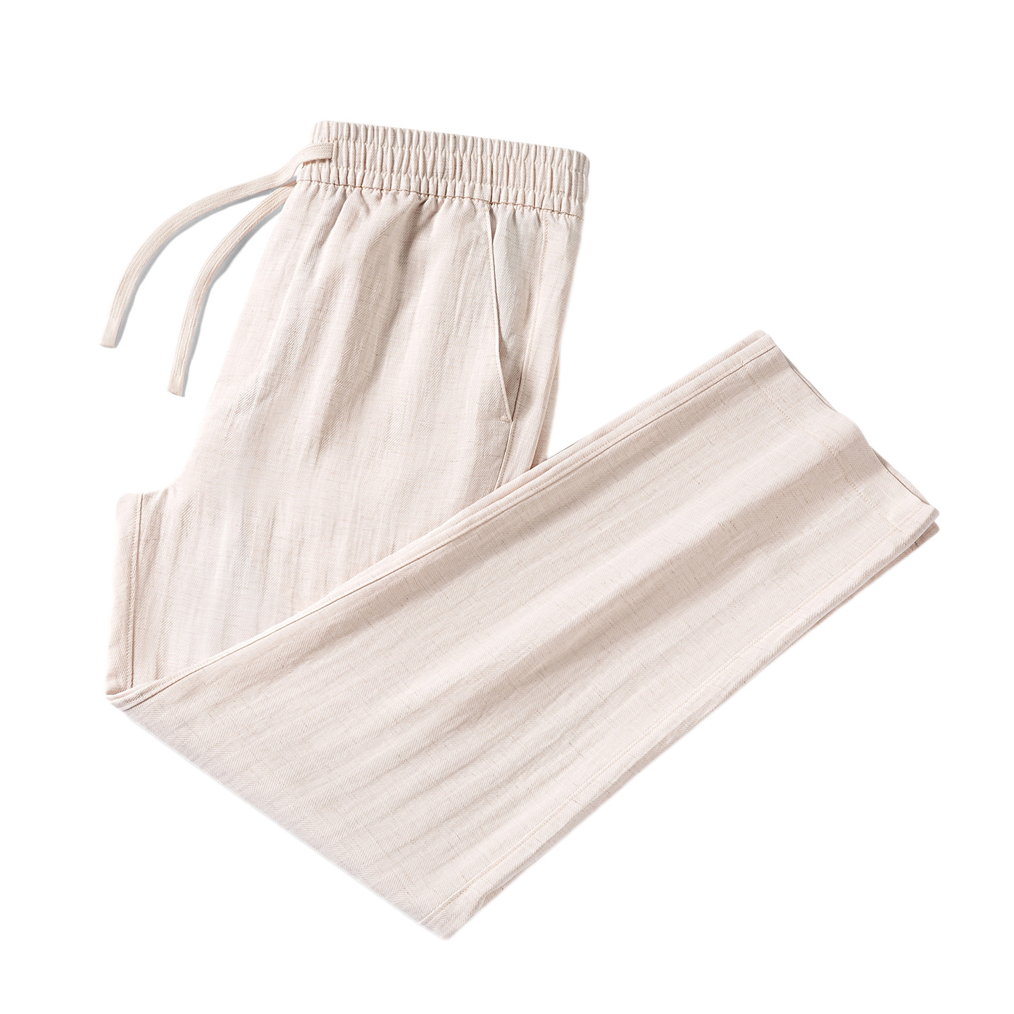 2026 nuevos pantalones casuales de lino para hombres rectos transpirables y cómodos verano delgados pantalones de viaje diario para hombres