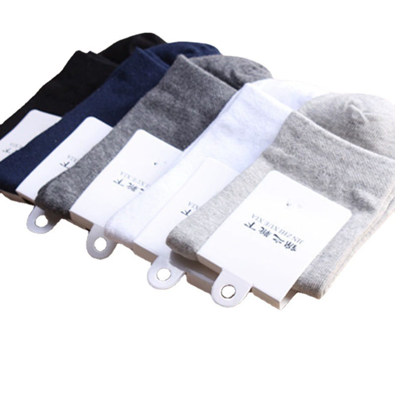 Men’s cotton casual socks, breathable mid‑calf, one size, neutral colors