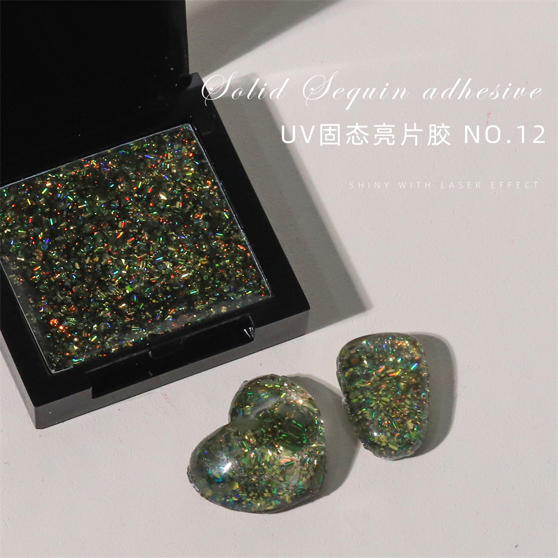 Pequeño Libro Rojo manicura japonés UV sólido lentejuelas pegamento flash láser brillo lentejuelas esmalte de uñas pegamento para salón de uñas