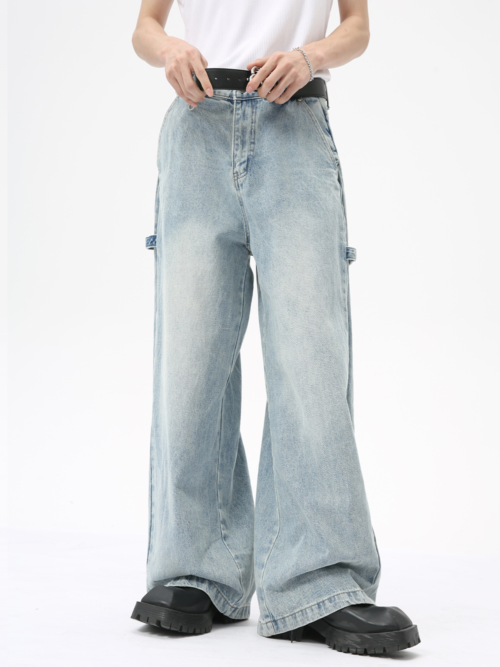 MTLCLOTHES Hombres| 2024 otoño nuevos productos vintage americano chaqueta encapuchada lavado con vaqueros sueltos