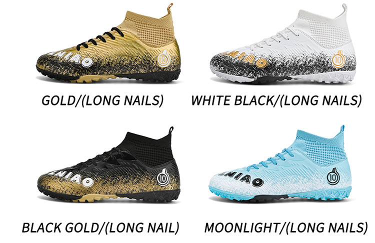Best-selling High-top Football Shoes With Long Short Spikes, Non-slip Wear-resistant, Men, Women,_vogvips.com