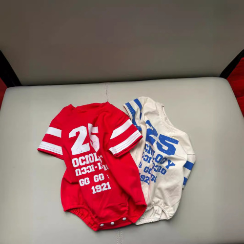 Korean version Instagram English letter and number 25 versatile T-bar design for boys and girls babies short-sleeve onesie summer cotton