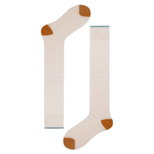 Sea Wave Pattern Contrast Color Hollow-out Cub Socks Personalized Wear Summer Cotton Card Silk Socks Women's Thin Cool Breathable Cotton Socks
